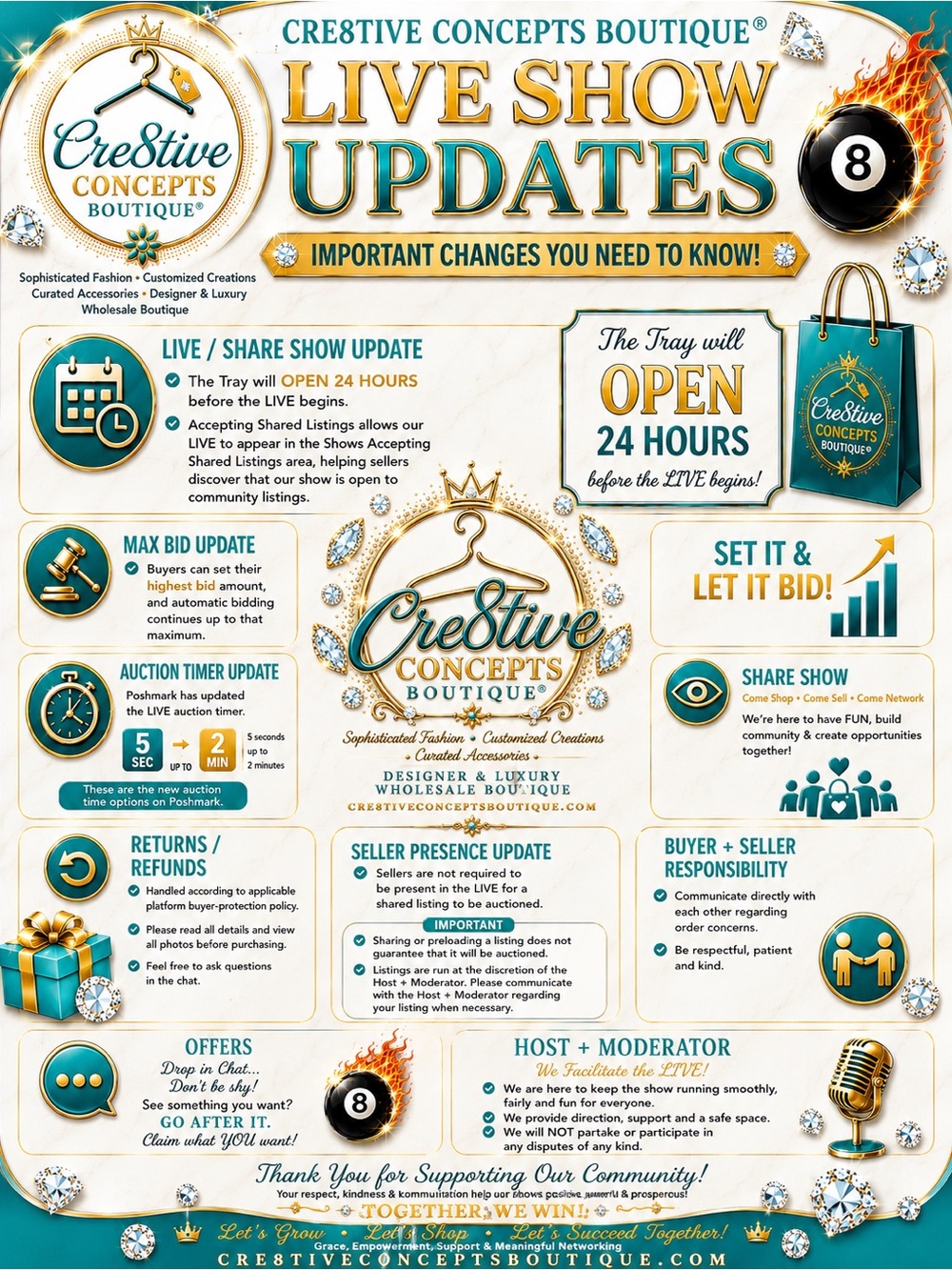 READ 💰 🎱 MAIN LIVE Notification~~>Cre8tive Concepts Boutique Share Show - Picture 3 of 14